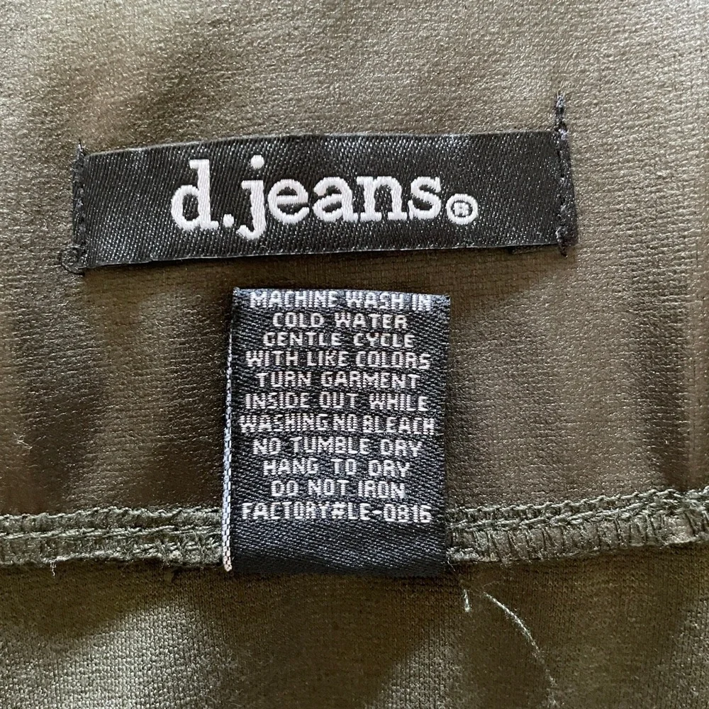 D. Jeans‎ Olive Green Faux Leather Pencil Skirt, Women's Size 4, Zippers